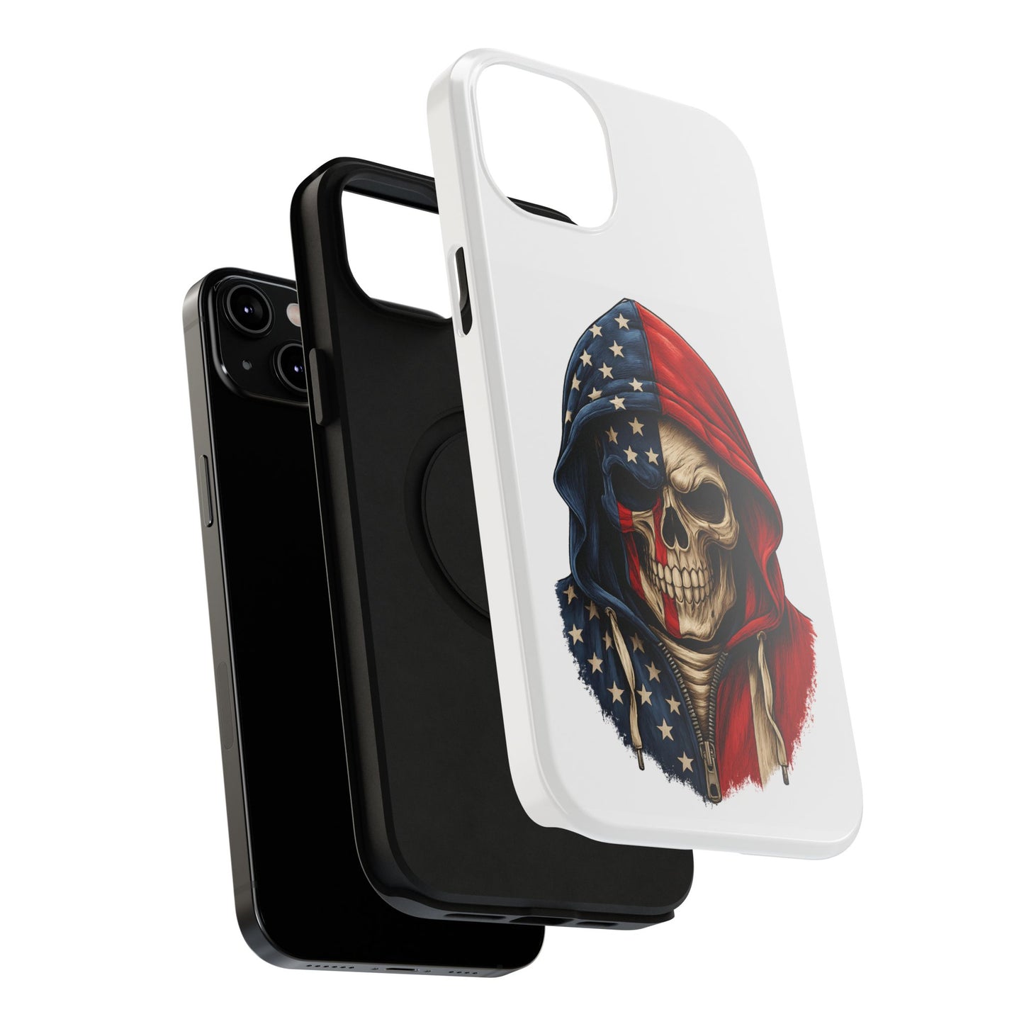 American Flag Skull Phone Case – Impact-Resistant Patriotic iPhone Cover