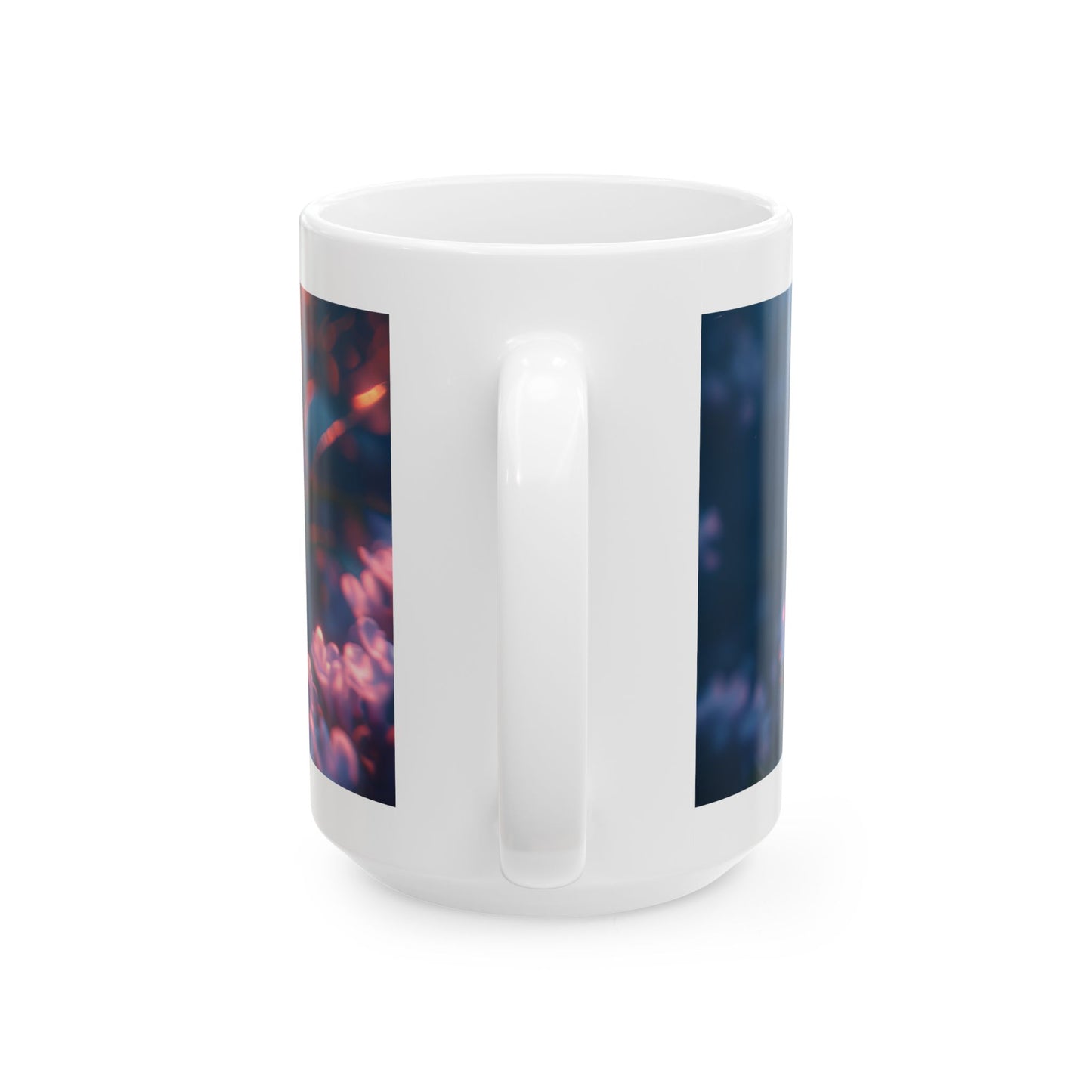 Butterfly Garden Ceramic Mug — Dreamy Purple Floral Butterfly Coffee Cup 15oz