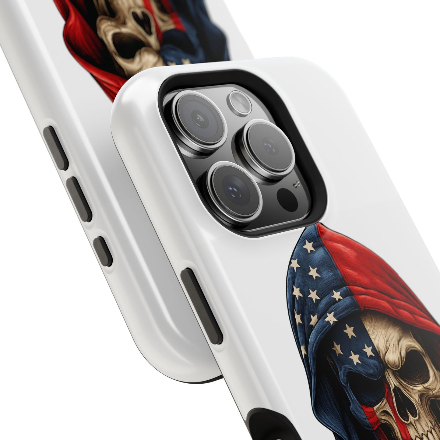 American Flag Skull Phone Case – Impact-Resistant Patriotic iPhone Cover