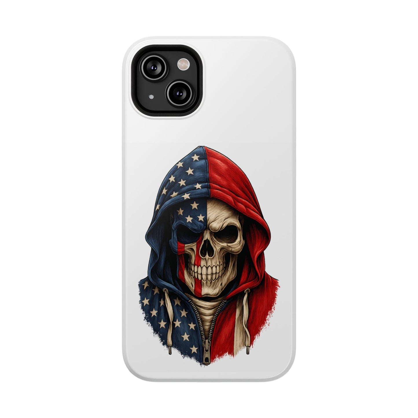 American Flag Skull Phone Case – Impact-Resistant Patriotic iPhone Cover