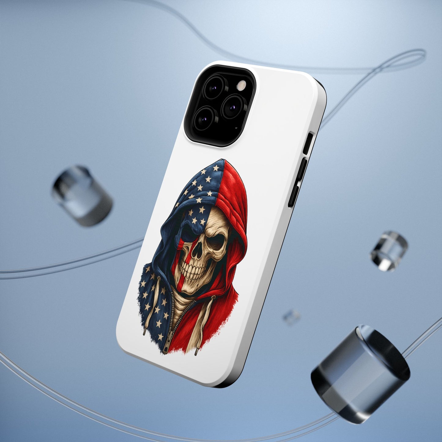 American Flag Skull Phone Case – Impact-Resistant Patriotic iPhone Cover