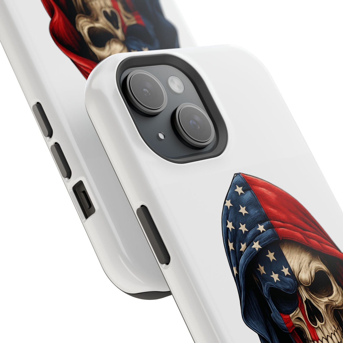American Flag Skull Phone Case – Impact-Resistant Patriotic iPhone Cover