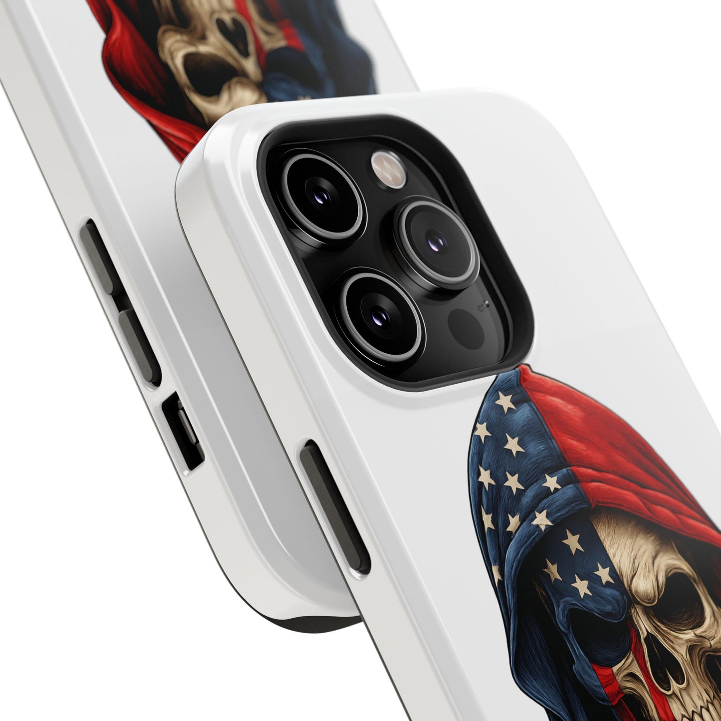 American Flag Skull Phone Case – Impact-Resistant Patriotic iPhone Cover