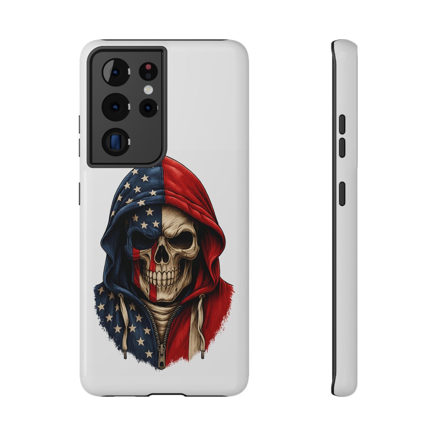 American Flag Skull Phone Case – Impact-Resistant Patriotic iPhone Cover