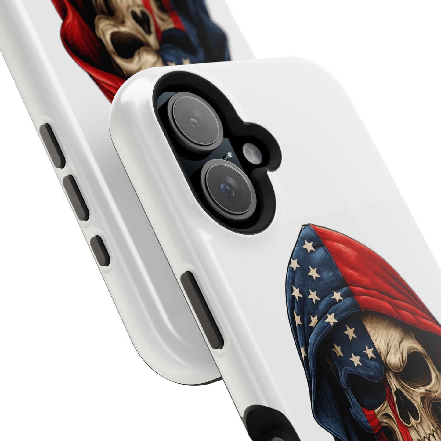 American Flag Skull Phone Case – Impact-Resistant Patriotic iPhone Cover