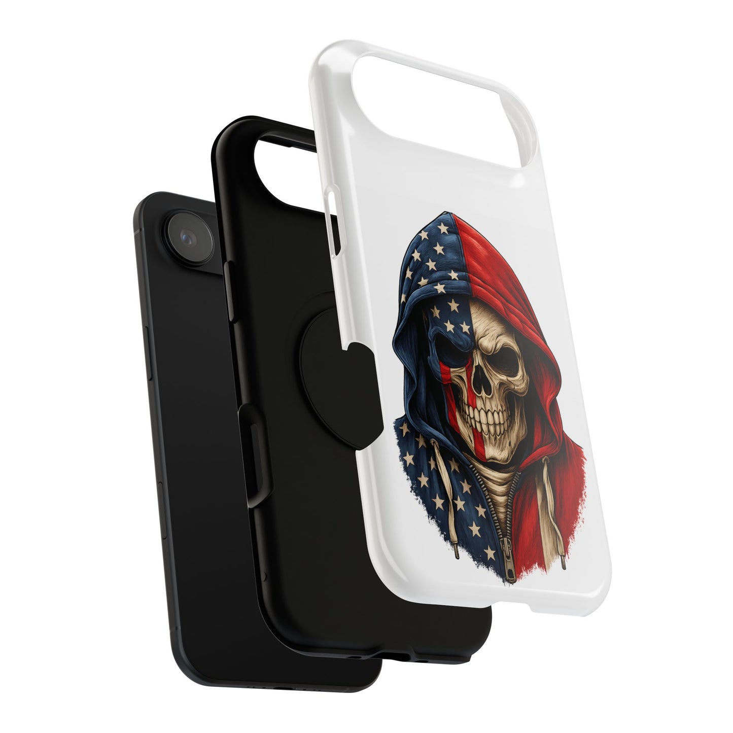 American Flag Skull Phone Case – Impact-Resistant Patriotic iPhone Cover
