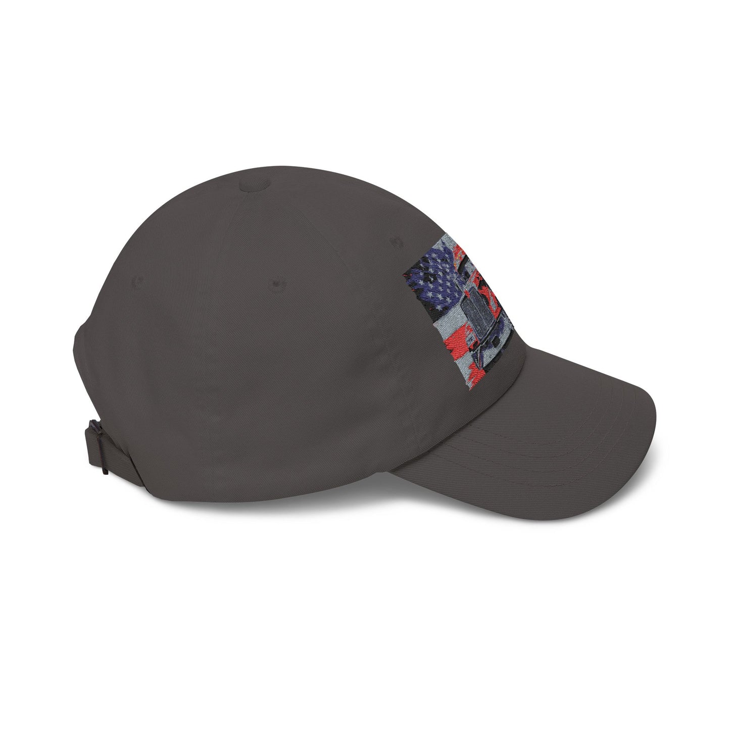 Patriotic Semi Truck Dad Cap — American Flag Trucker Hat for Truckers & USA Pride
