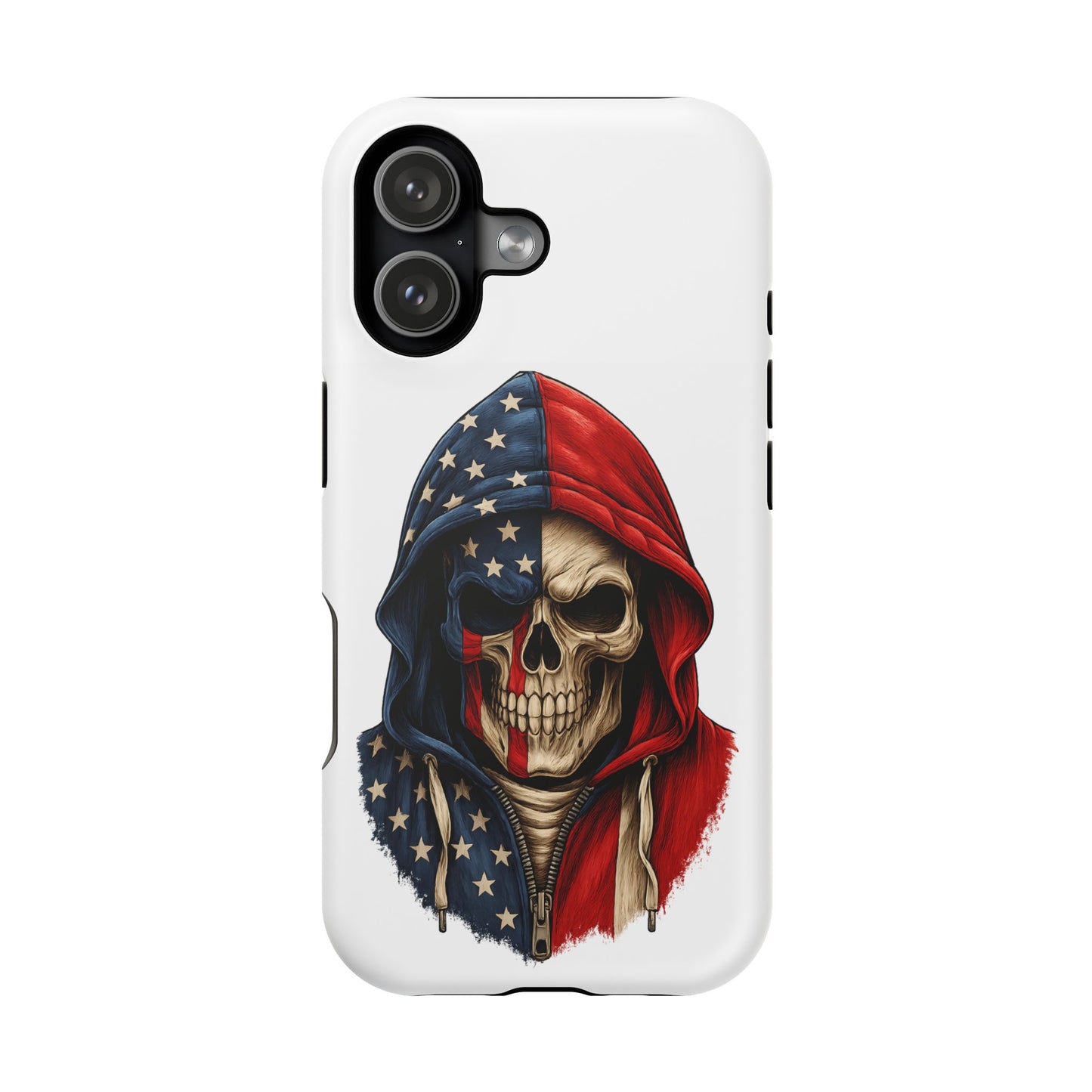 American Flag Skull Phone Case – Impact-Resistant Patriotic iPhone Cover