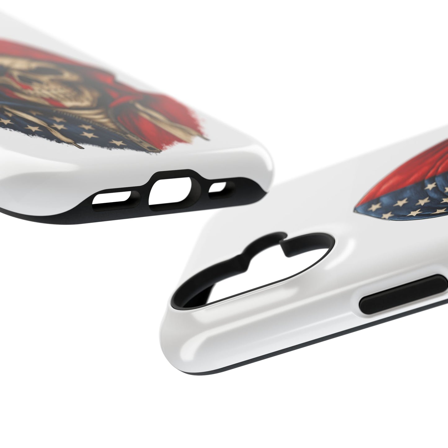 American Flag Skull Phone Case – Impact-Resistant Patriotic iPhone Cover