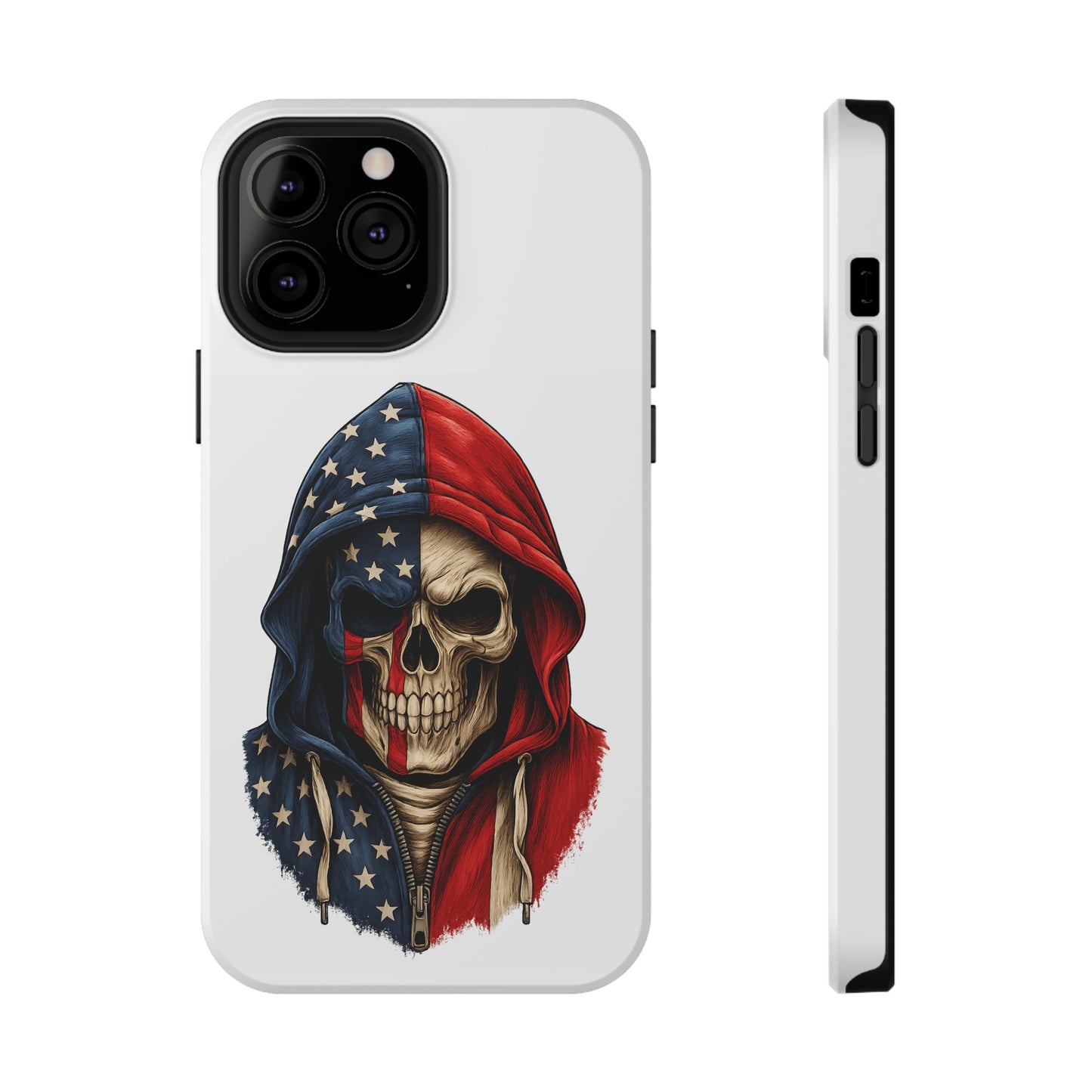 American Flag Skull Phone Case – Impact-Resistant Patriotic iPhone Cover
