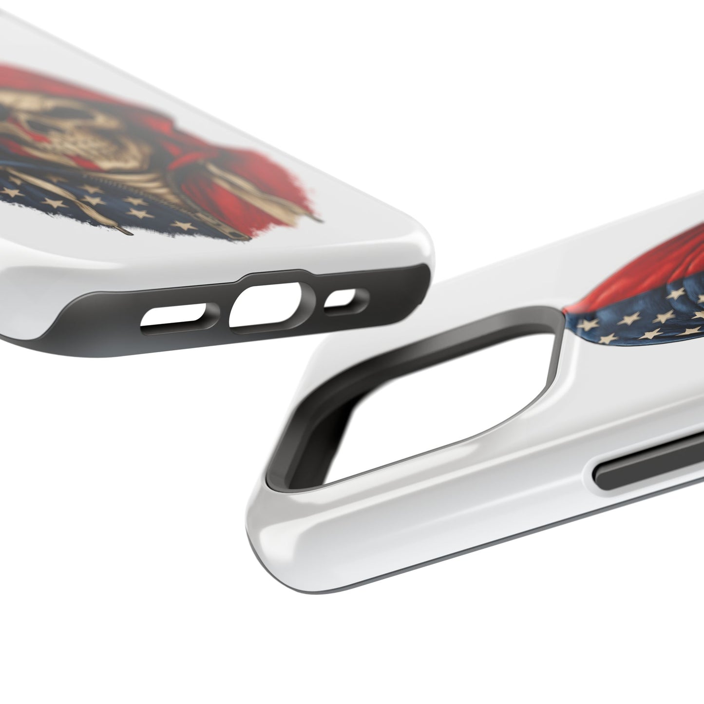 American Flag Skull Phone Case – Impact-Resistant Patriotic iPhone Cover