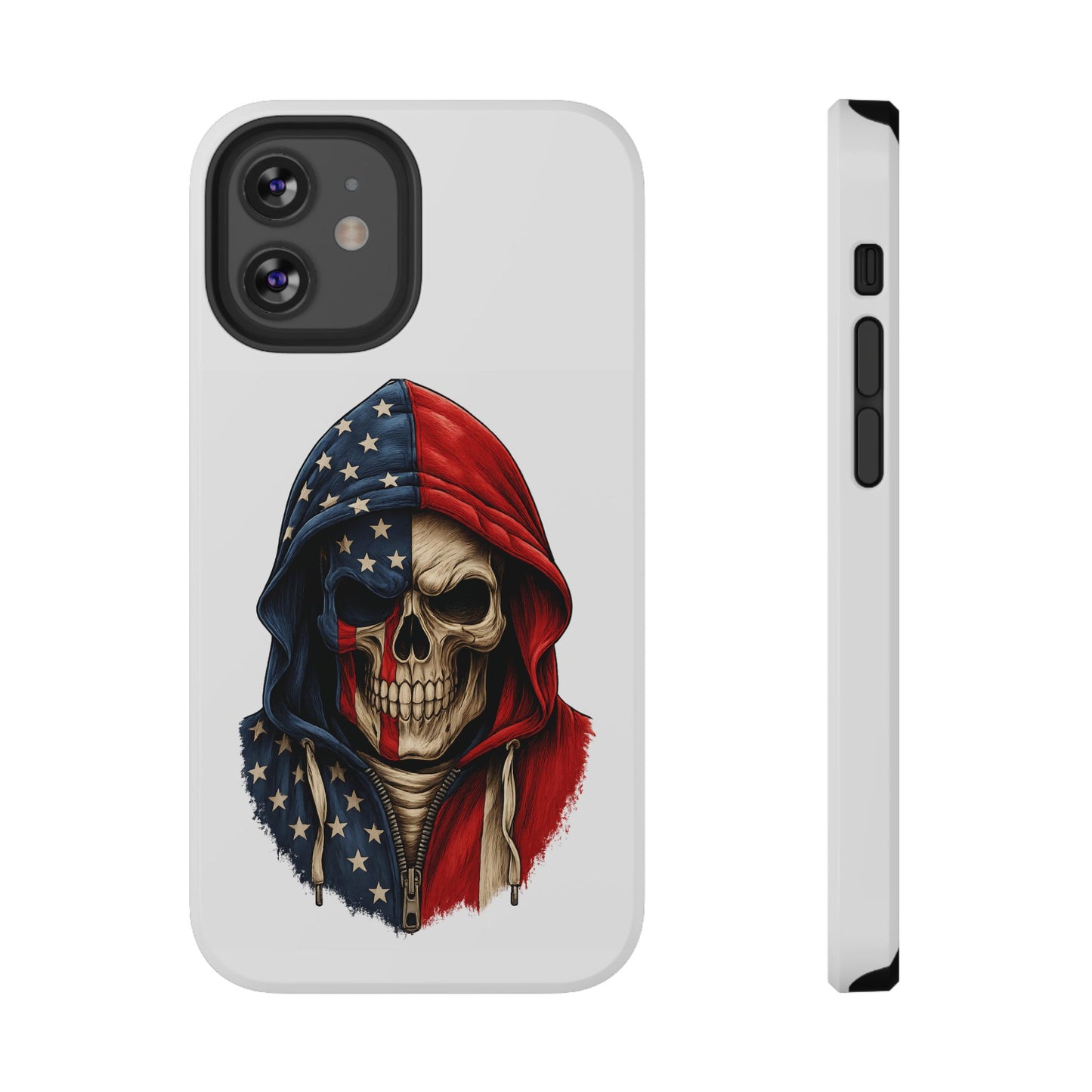 American Flag Skull Phone Case – Impact-Resistant Patriotic iPhone Cover