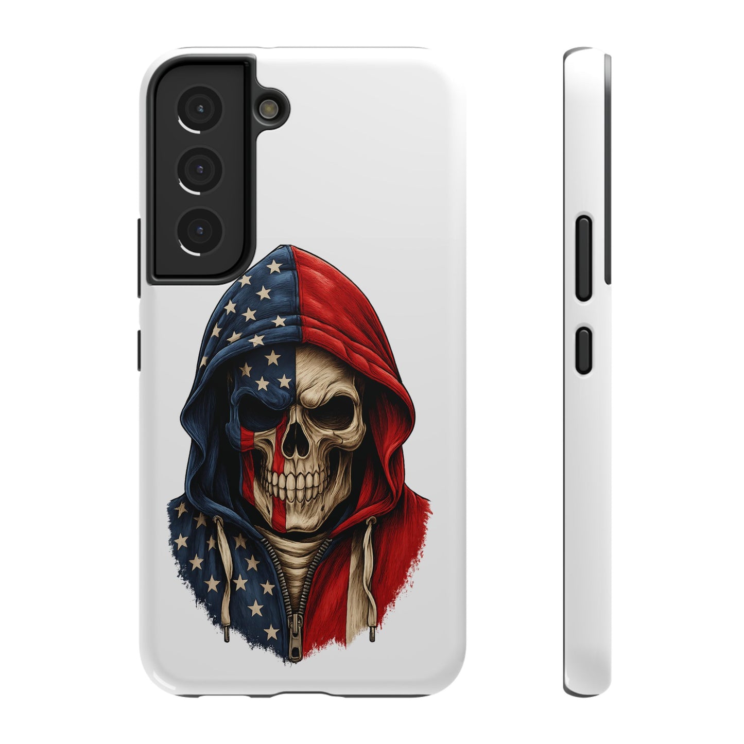 American Flag Skull Phone Case – Impact-Resistant Patriotic iPhone Cover