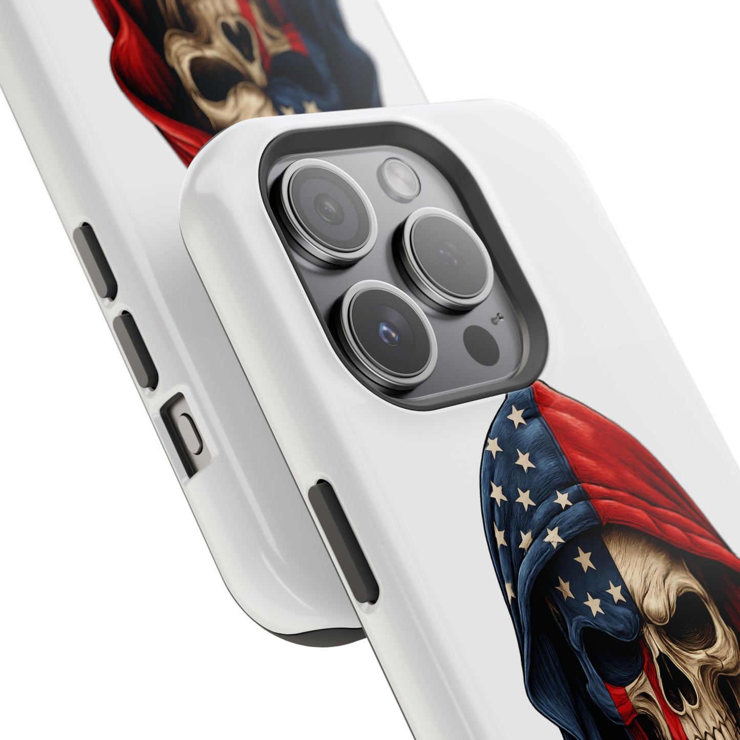 American Flag Skull Phone Case – Impact-Resistant Patriotic iPhone Cover