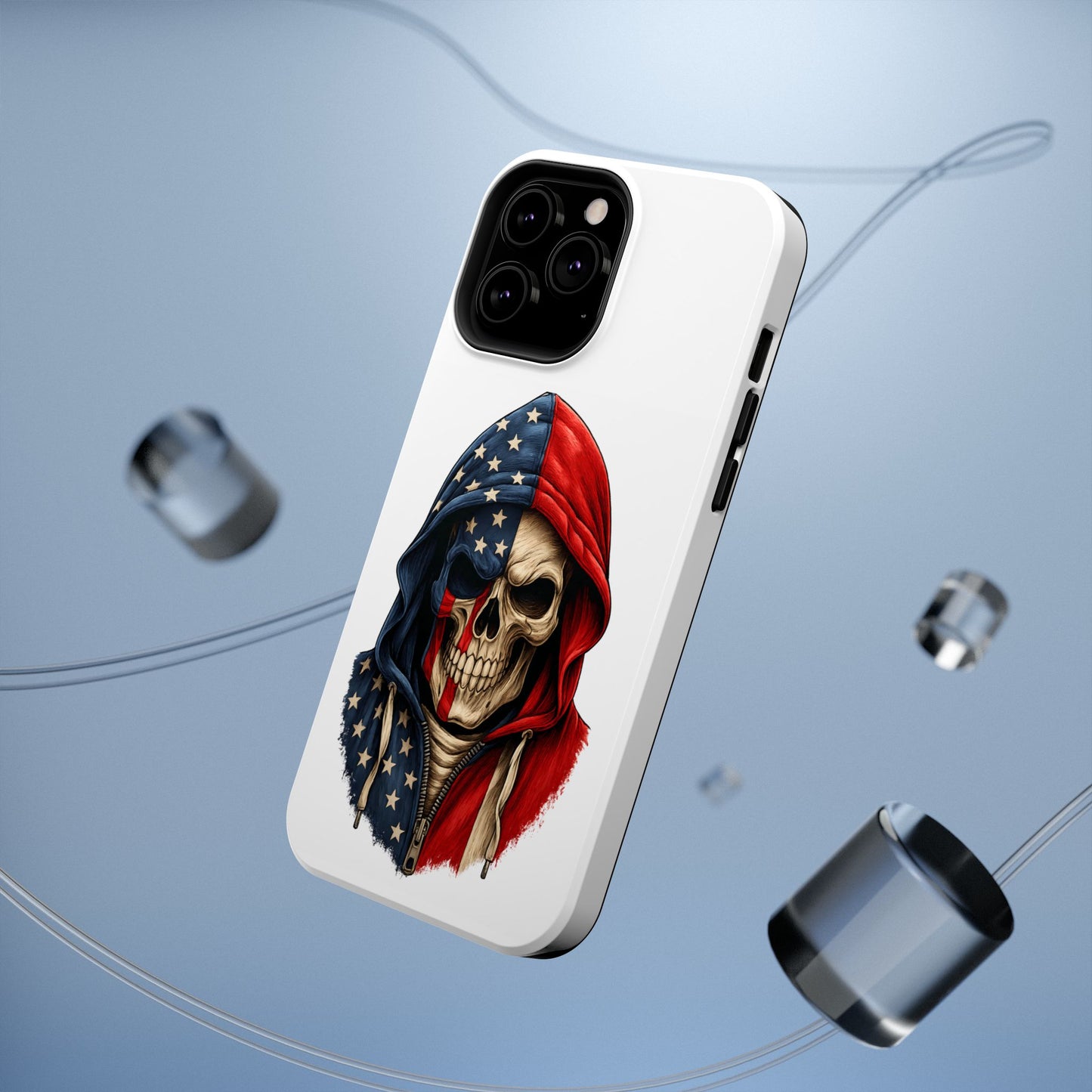 American Flag Skull Phone Case – Impact-Resistant Patriotic iPhone Cover