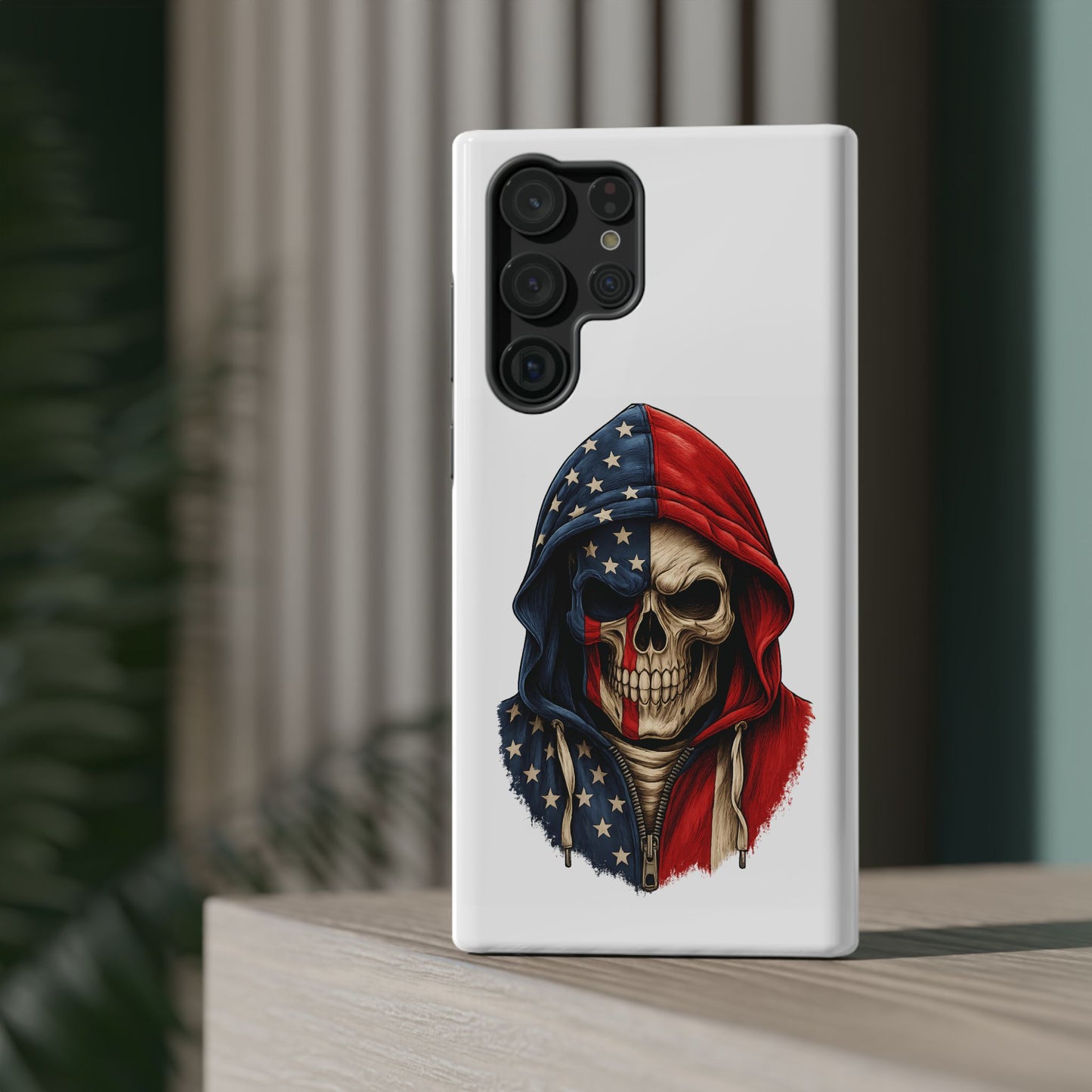 American Flag Skull Phone Case – Impact-Resistant Patriotic iPhone Cover