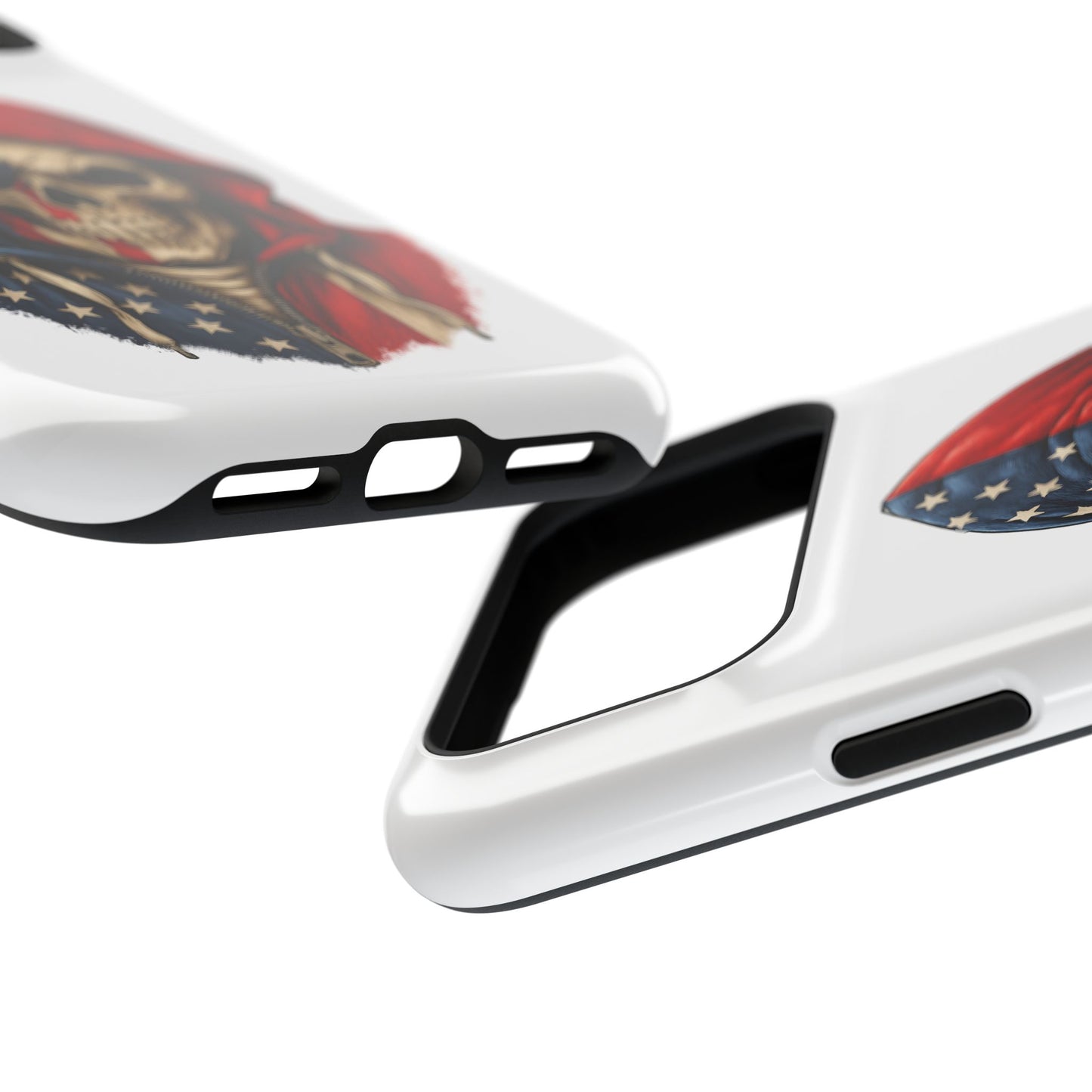 American Flag Skull Phone Case – Impact-Resistant Patriotic iPhone Cover