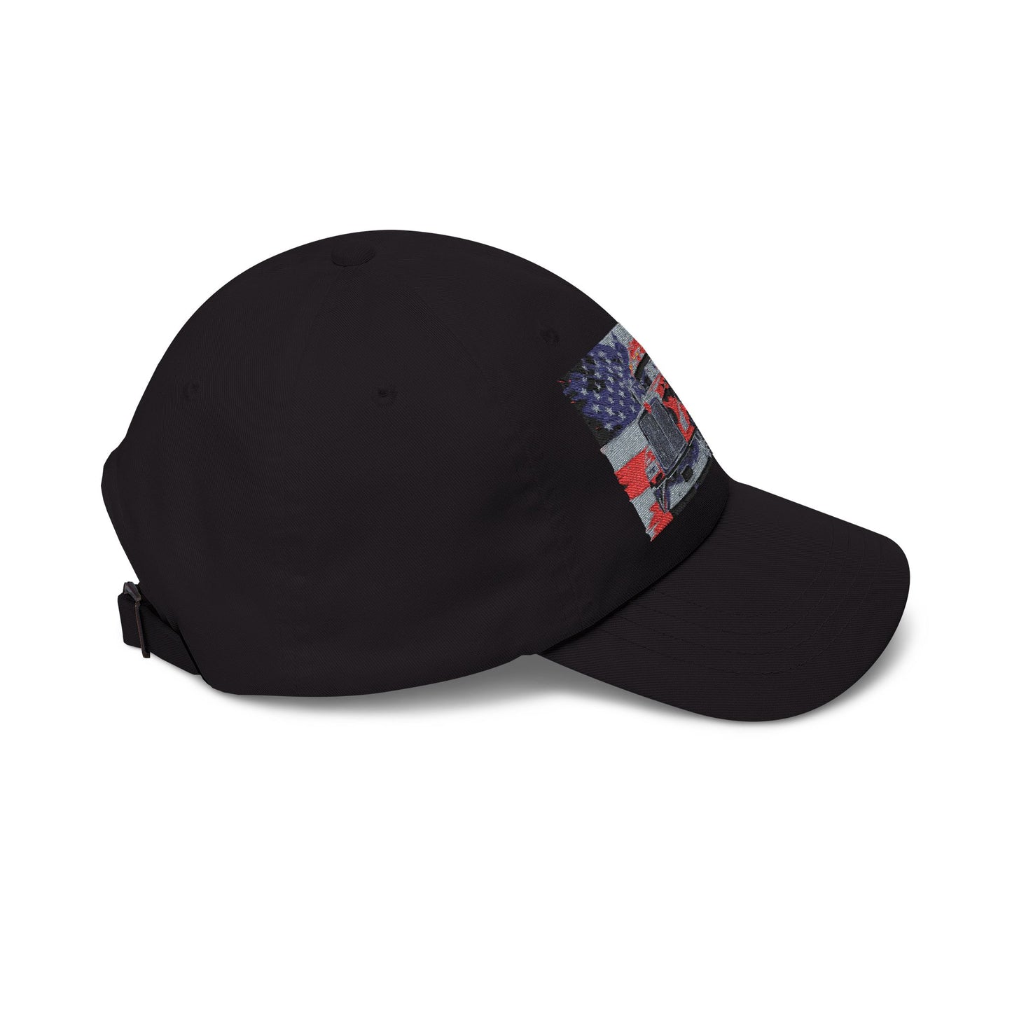 Patriotic Semi Truck Dad Cap — American Flag Trucker Hat for Truckers & USA Pride