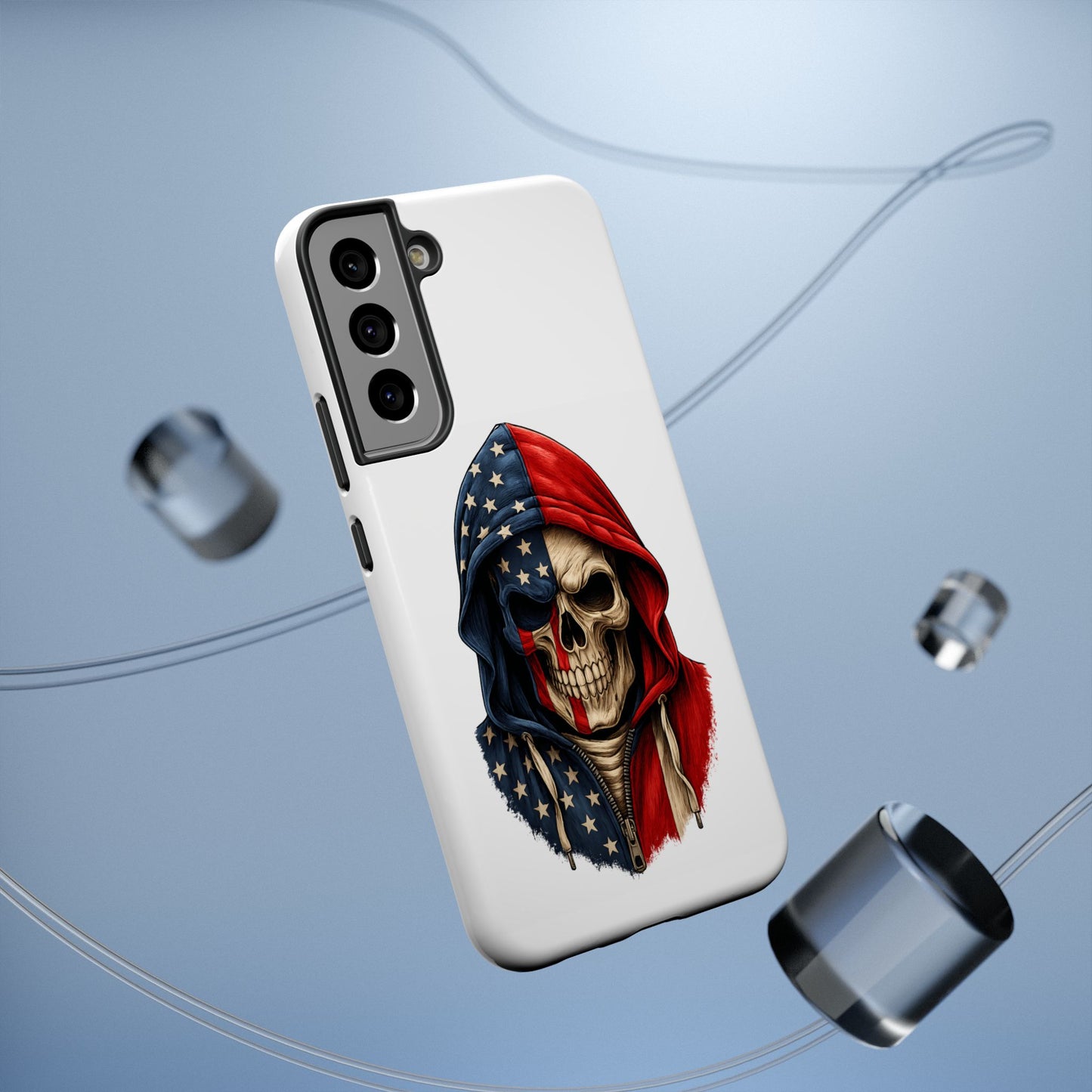 American Flag Skull Phone Case – Impact-Resistant Patriotic iPhone Cover