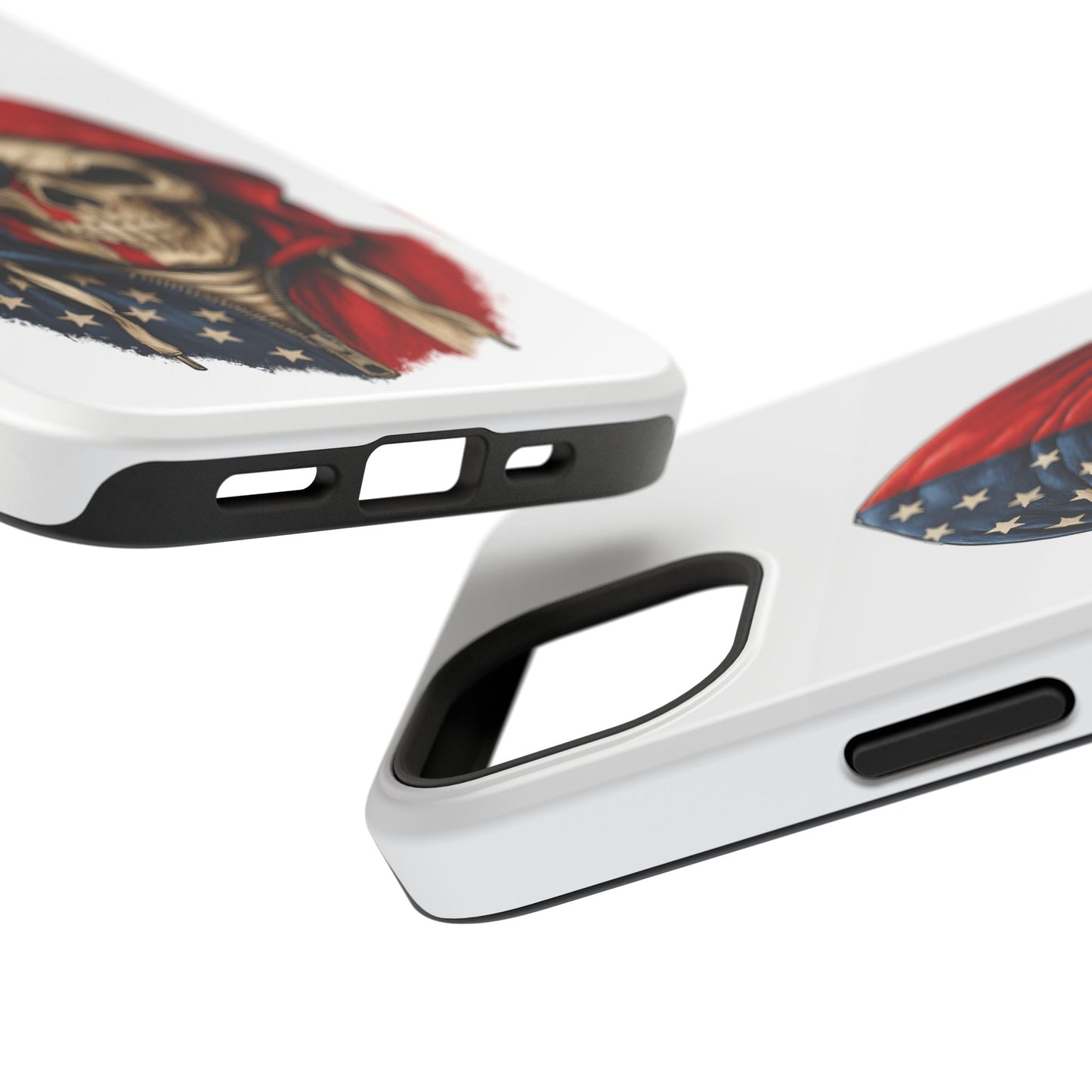 American Flag Skull Phone Case – Impact-Resistant Patriotic iPhone Cover