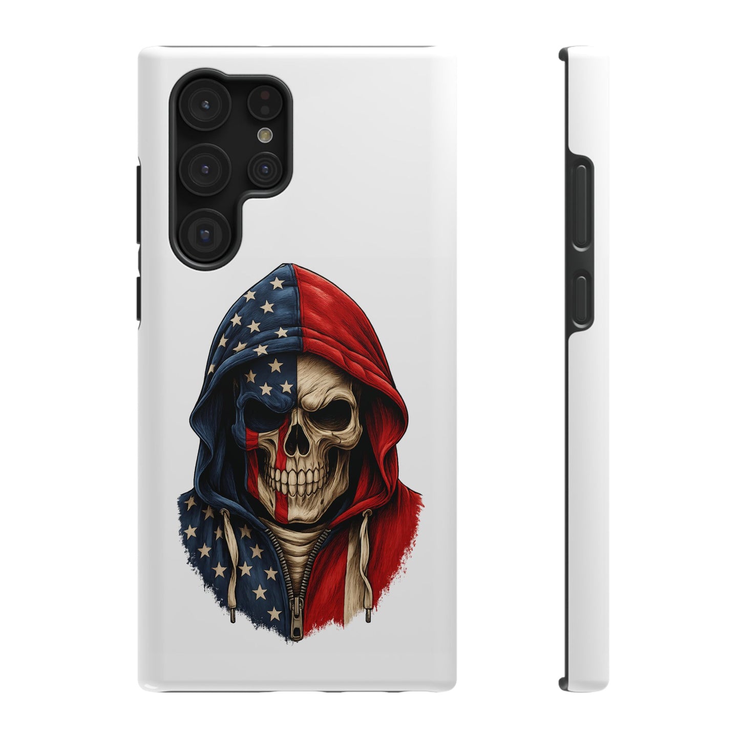 American Flag Skull Phone Case – Impact-Resistant Patriotic iPhone Cover