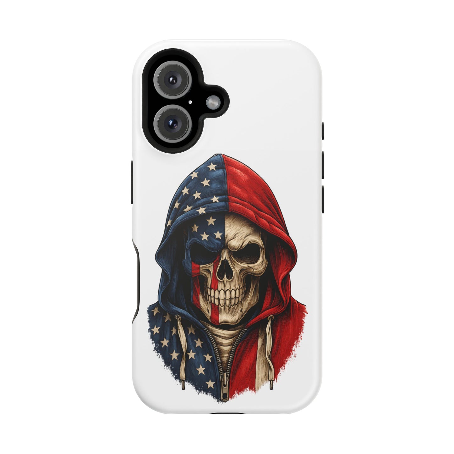 American Flag Skull Phone Case – Impact-Resistant Patriotic iPhone Cover