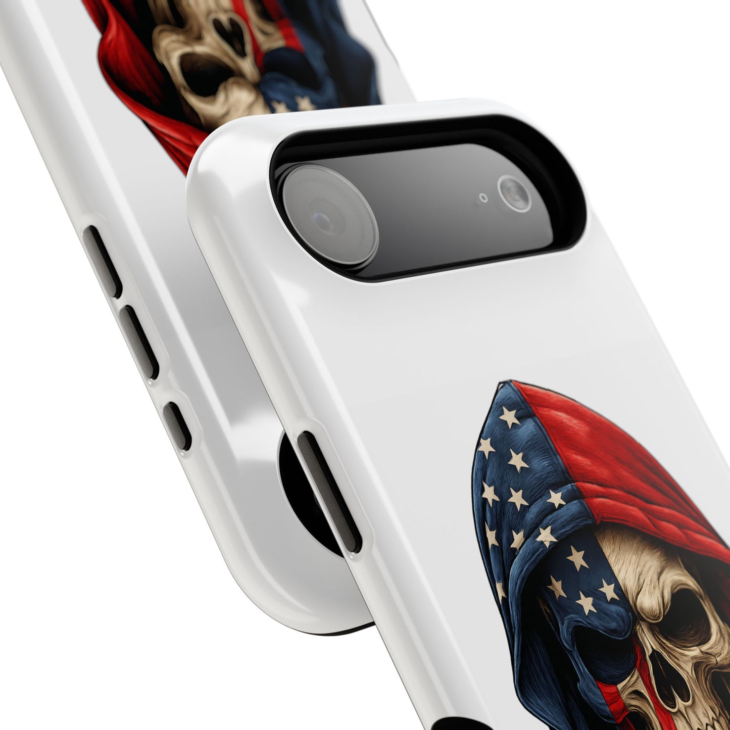 American Flag Skull Phone Case – Impact-Resistant Patriotic iPhone Cover