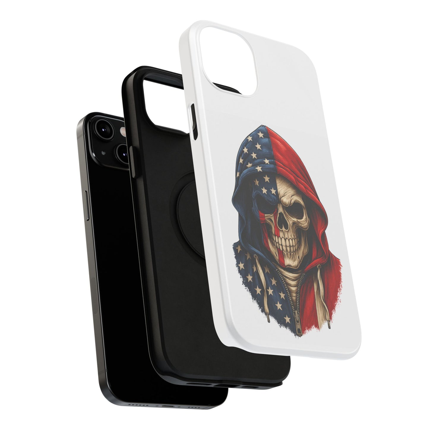 American Flag Skull Phone Case – Impact-Resistant Patriotic iPhone Cover
