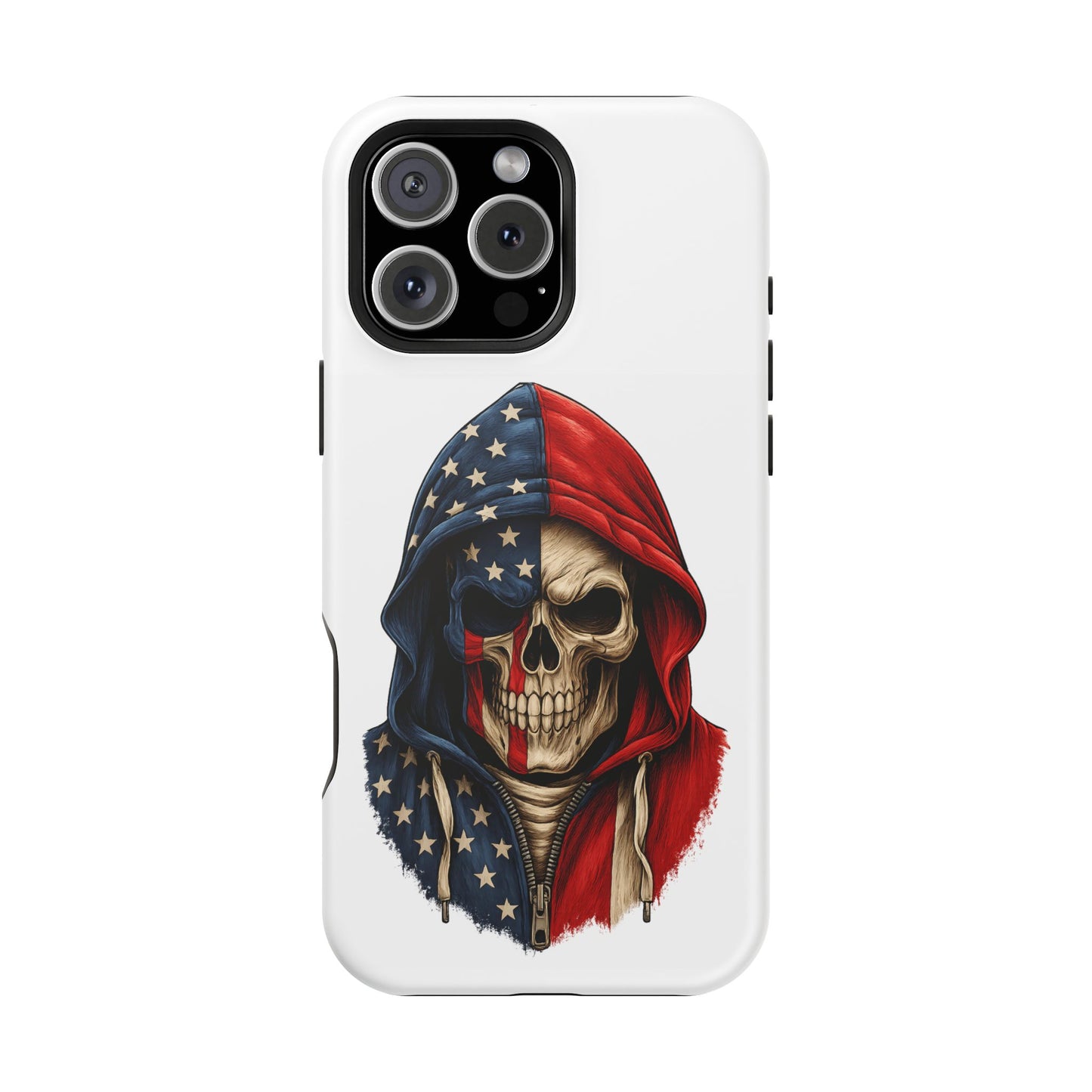American Flag Skull Phone Case – Impact-Resistant Patriotic iPhone Cover