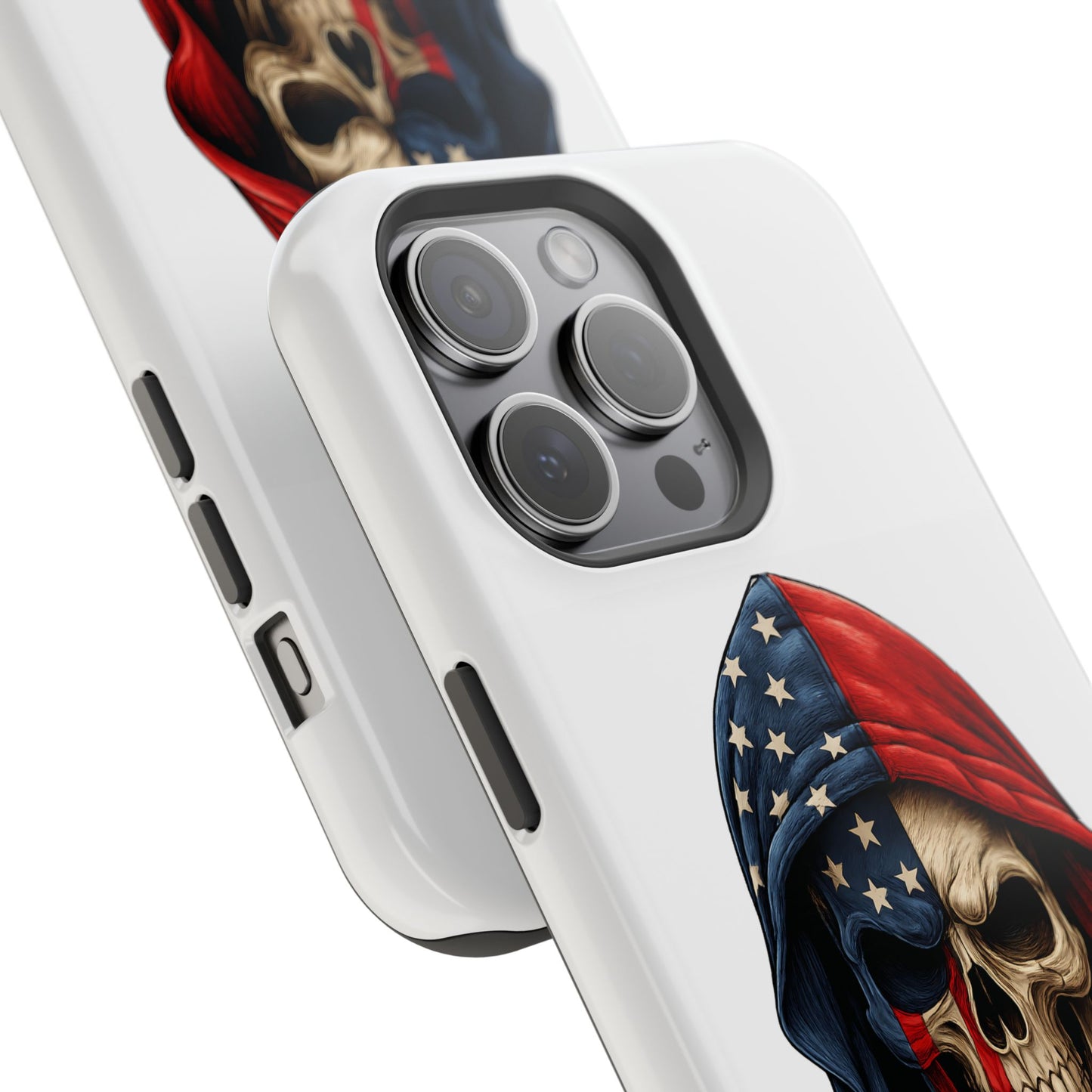 American Flag Skull Phone Case – Impact-Resistant Patriotic iPhone Cover