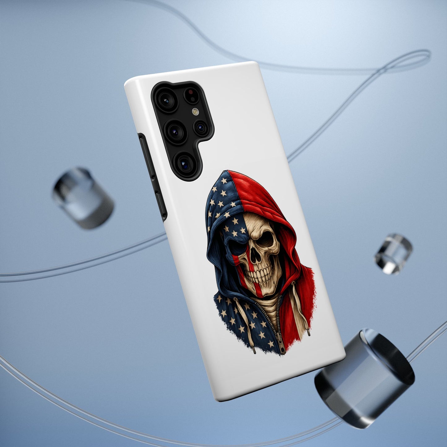 American Flag Skull Phone Case – Impact-Resistant Patriotic iPhone Cover