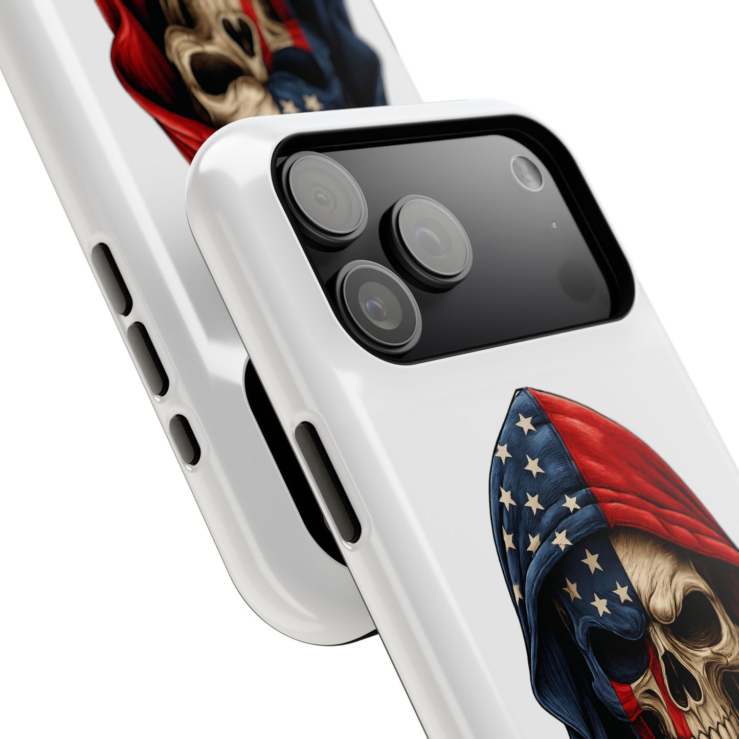 American Flag Skull Phone Case – Impact-Resistant Patriotic iPhone Cover