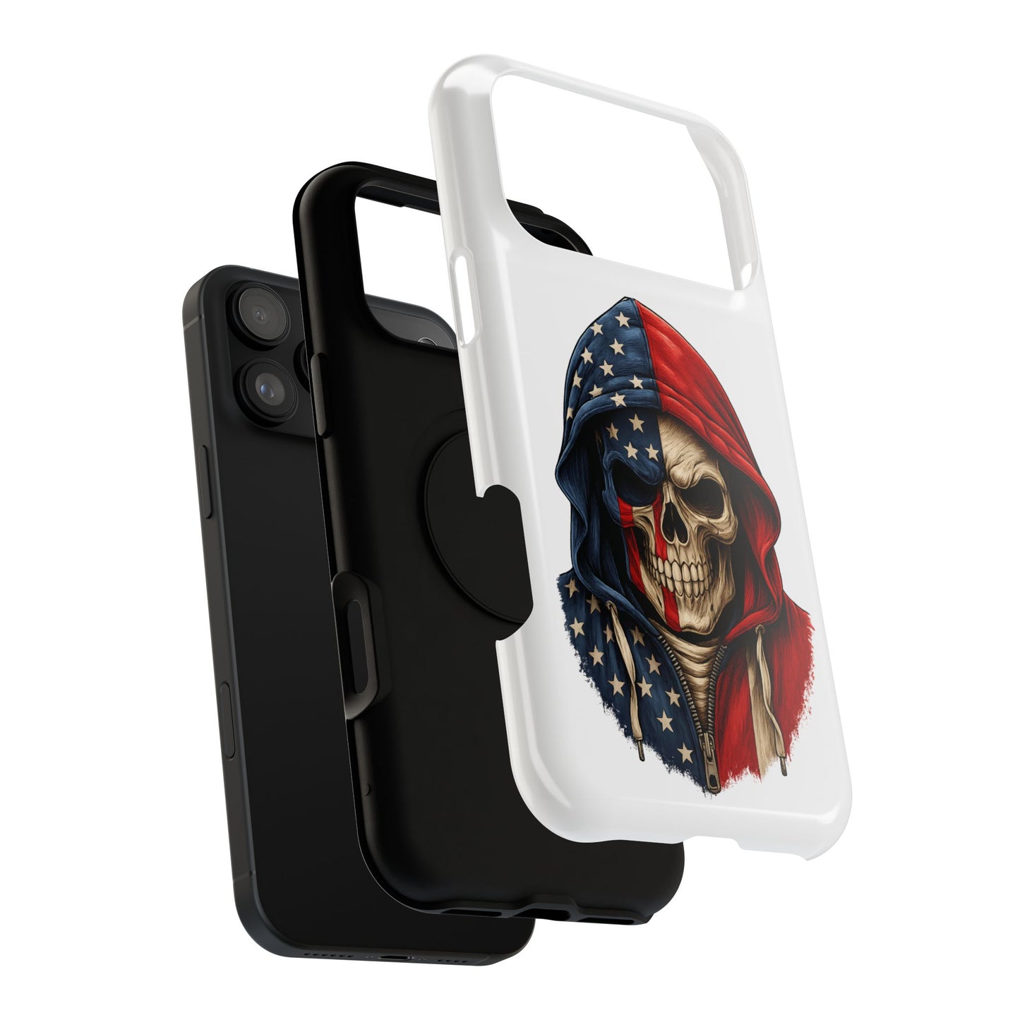 American Flag Skull Phone Case – Impact-Resistant Patriotic iPhone Cover