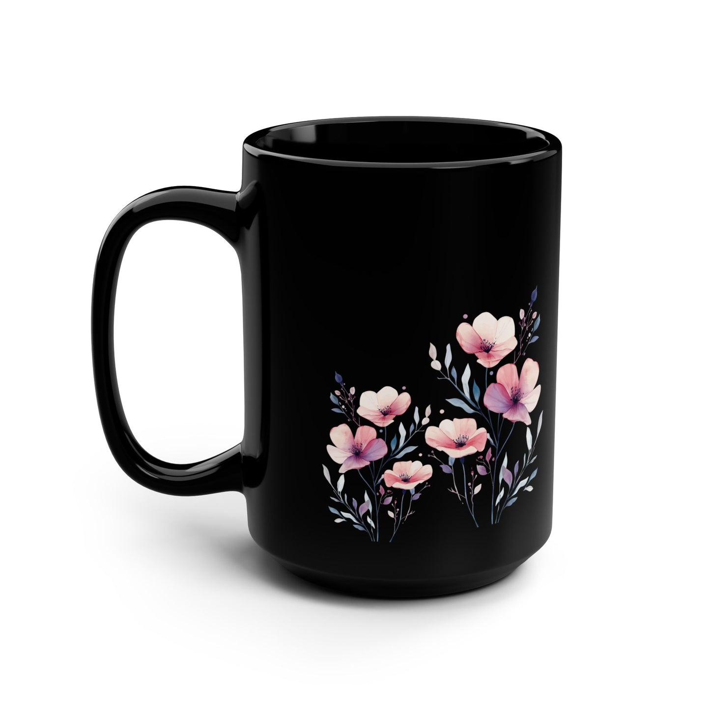 Mug - 15oz Black Coffee Mug with Inspirational Quote
