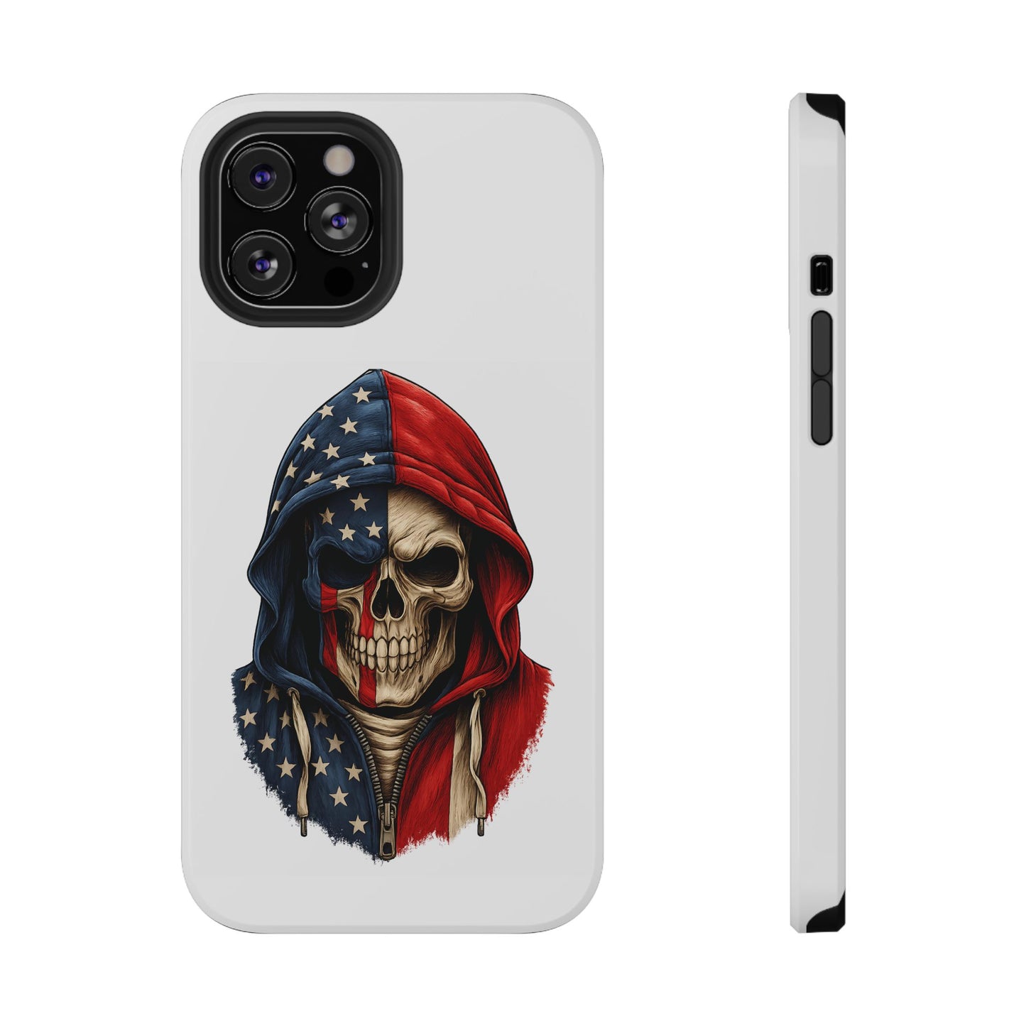 American Flag Skull Phone Case – Impact-Resistant Patriotic iPhone Cover
