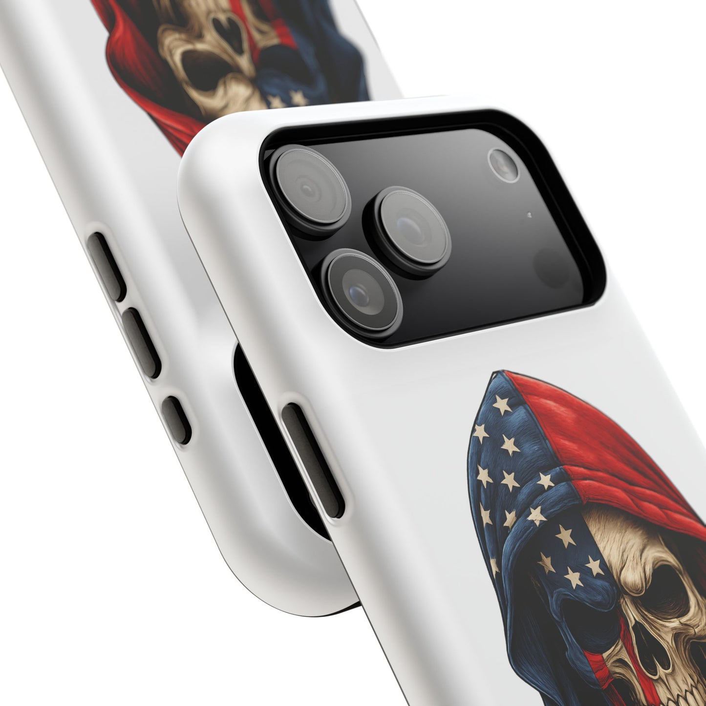 American Flag Skull Phone Case – Impact-Resistant Patriotic iPhone Cover