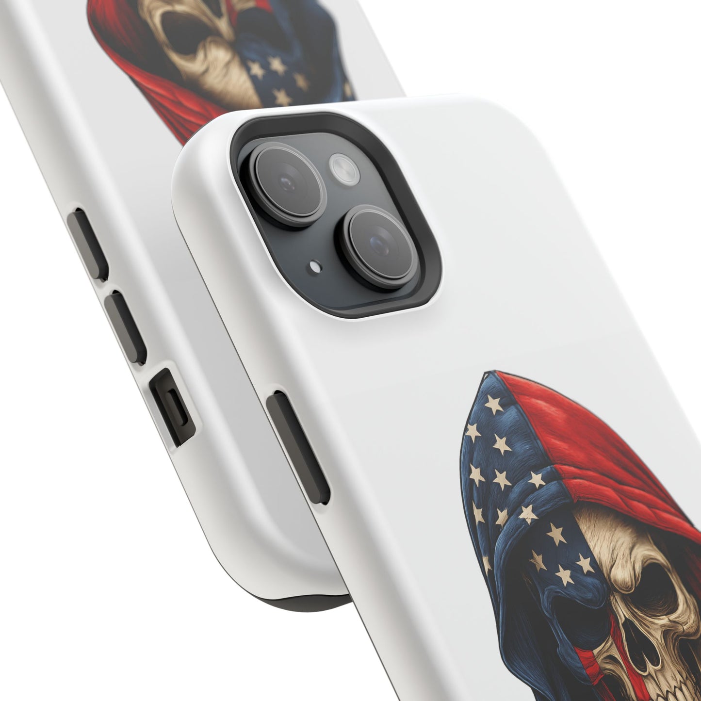 American Flag Skull Phone Case – Impact-Resistant Patriotic iPhone Cover