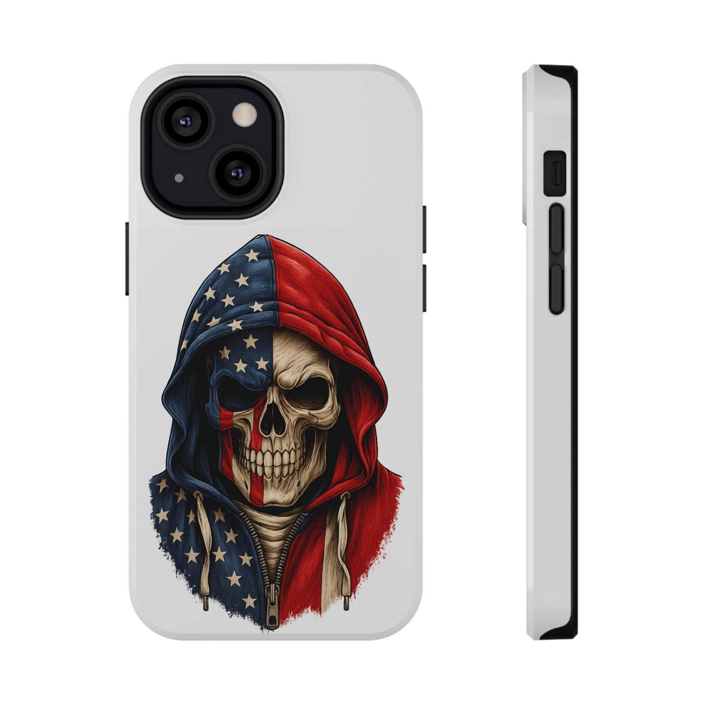 American Flag Skull Phone Case – Impact-Resistant Patriotic iPhone Cover