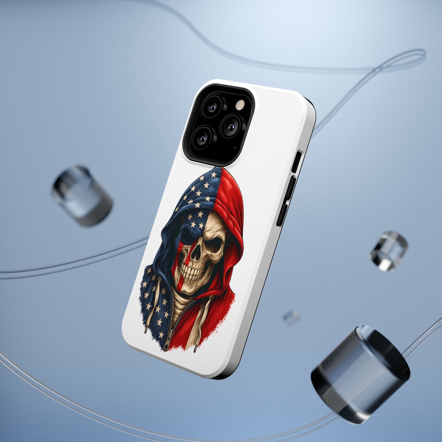 American Flag Skull Phone Case – Impact-Resistant Patriotic iPhone Cover
