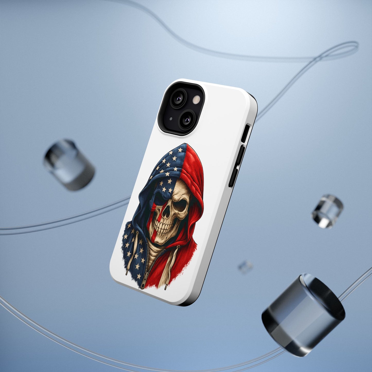 American Flag Skull Phone Case – Impact-Resistant Patriotic iPhone Cover