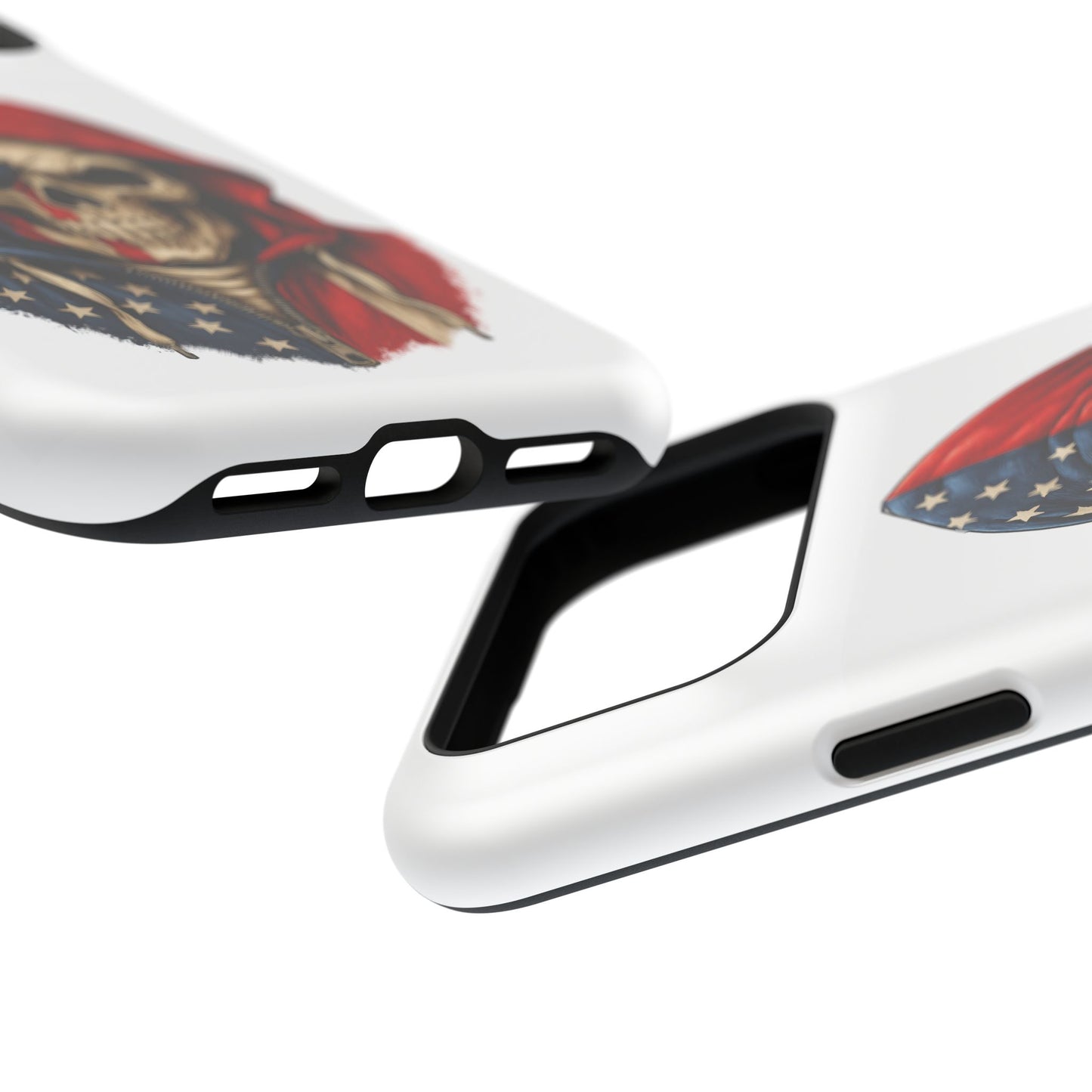American Flag Skull Phone Case – Impact-Resistant Patriotic iPhone Cover
