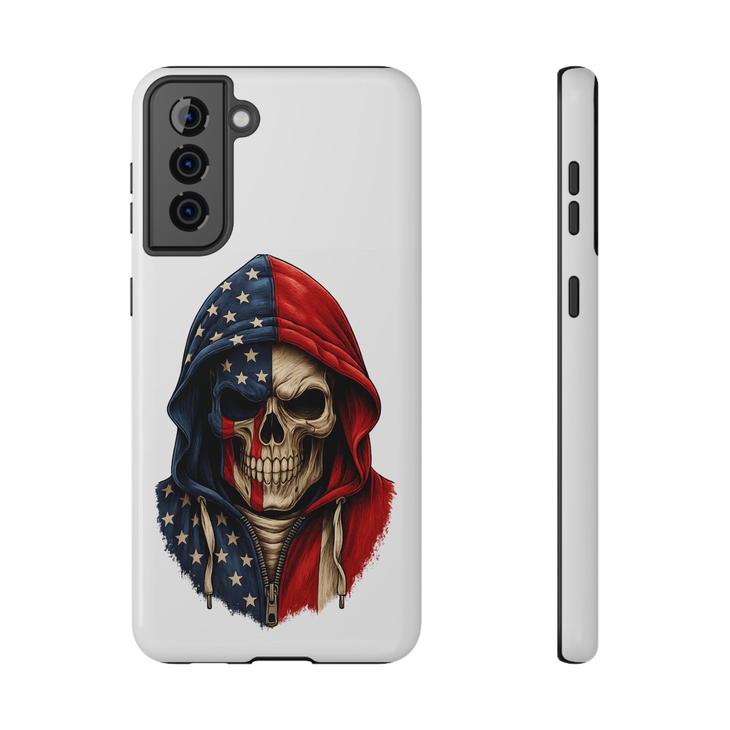American Flag Skull Phone Case – Impact-Resistant Patriotic iPhone Cover