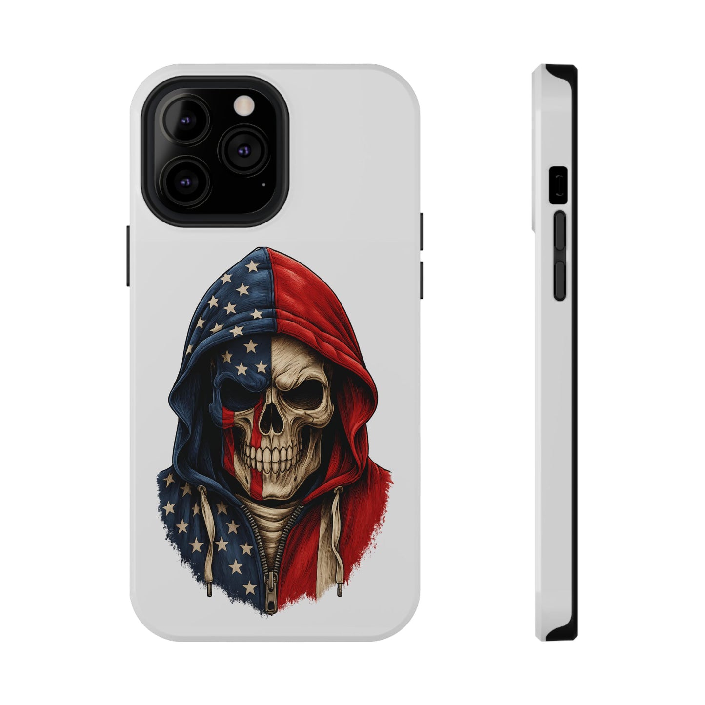 American Flag Skull Phone Case – Impact-Resistant Patriotic iPhone Cover