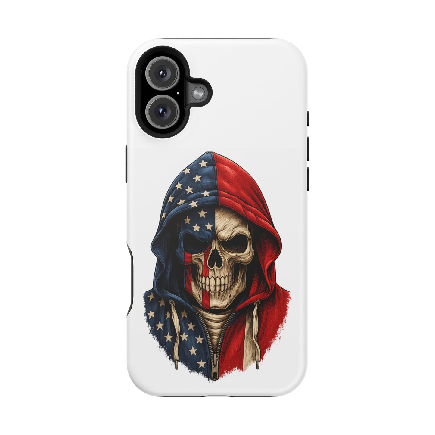American Flag Skull Phone Case – Impact-Resistant Patriotic iPhone Cover