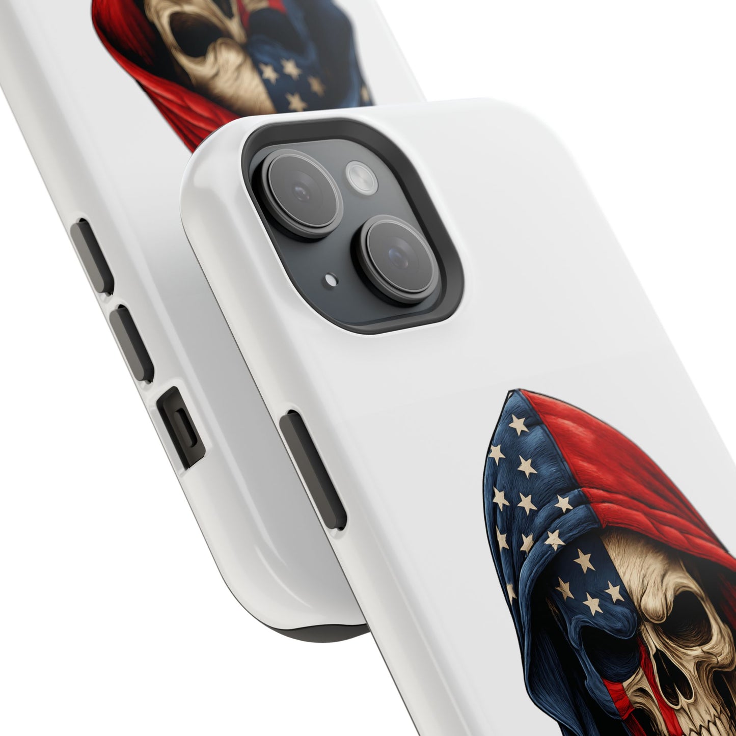 American Flag Skull Phone Case – Impact-Resistant Patriotic iPhone Cover