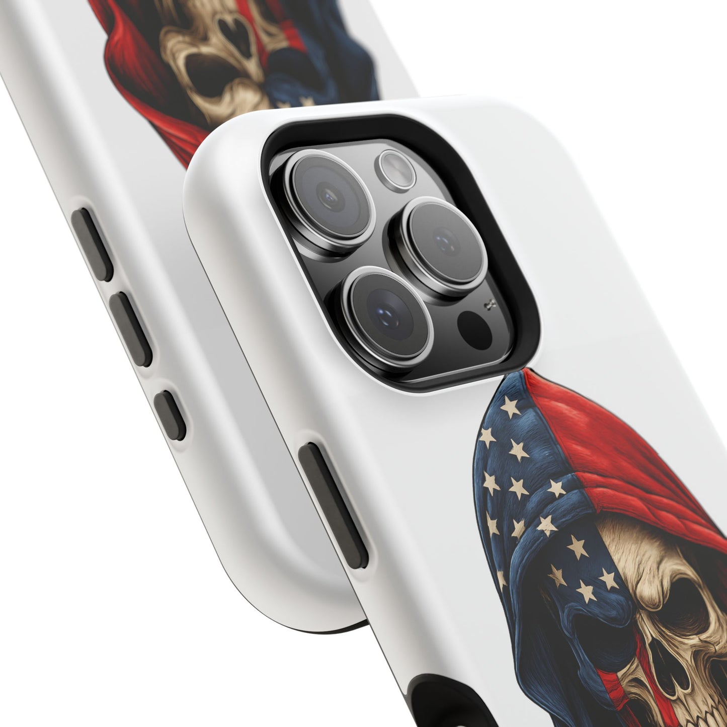 American Flag Skull Phone Case – Impact-Resistant Patriotic iPhone Cover