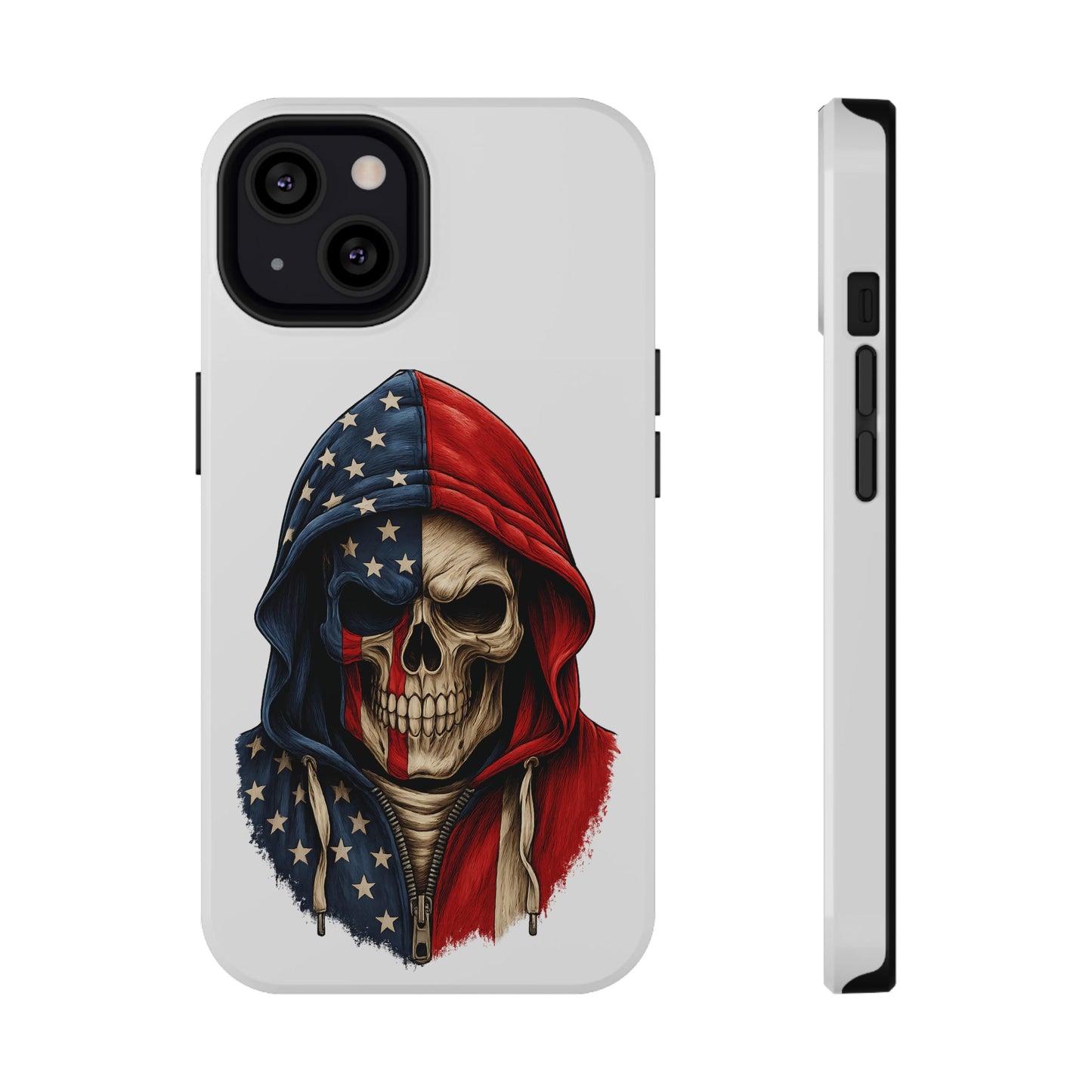 American Flag Skull Phone Case – Impact-Resistant Patriotic iPhone Cover
