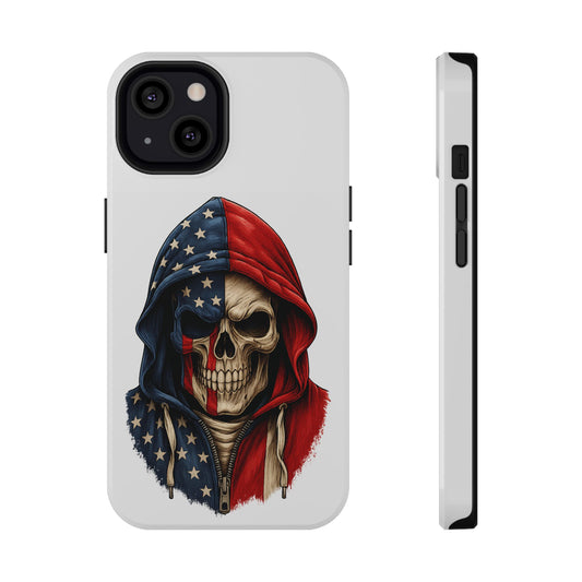 American Flag Skull Phone Case – Impact-Resistant Patriotic iPhone Cover
