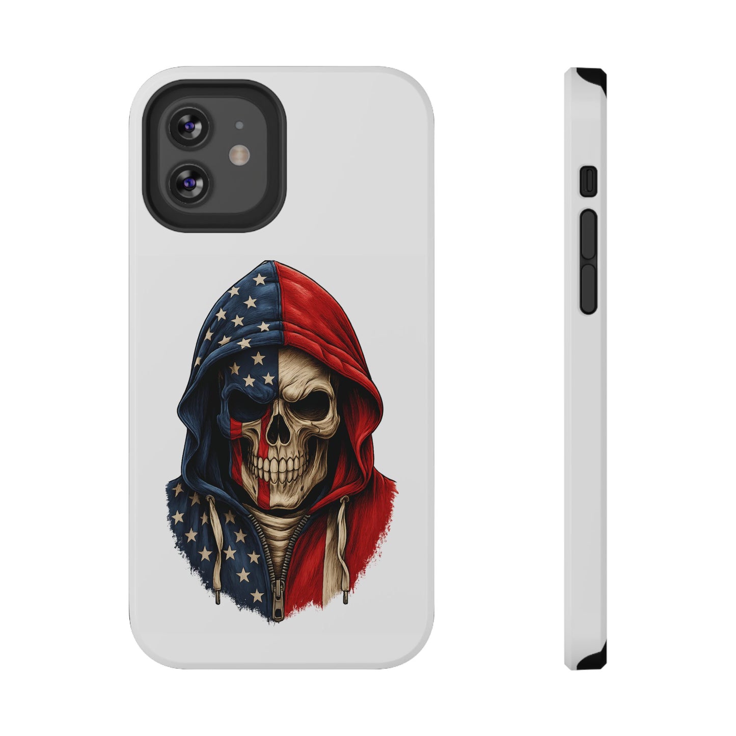 American Flag Skull Phone Case – Impact-Resistant Patriotic iPhone Cover